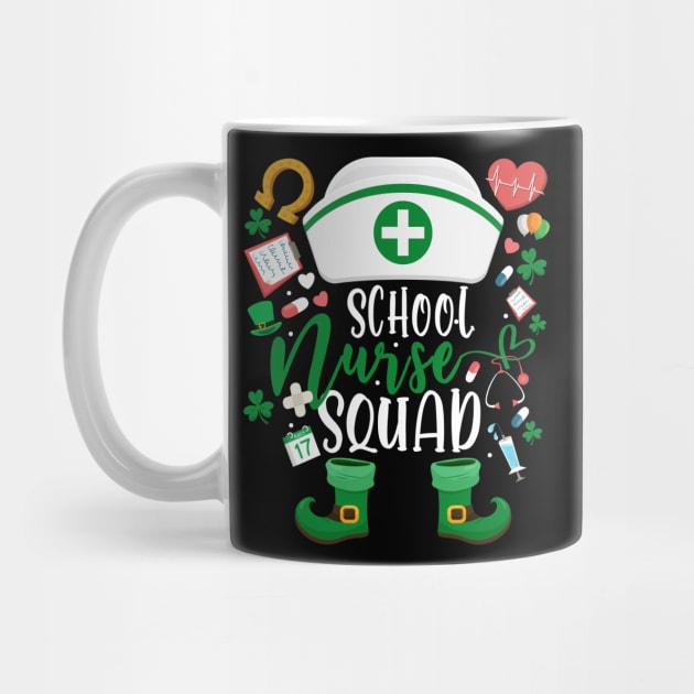 School Nurse Squad Irish Shamrock Nurse St Patrick's Day by dounjdesigner